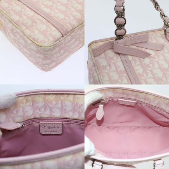 DIOR Trotter Romantic Hand Bag Pvc Leather Pink 09 Bo 09 Bo - Picture 11 of 12